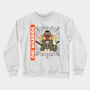 Cat Design- Oni Cat Warrior Crewneck Sweatshirt